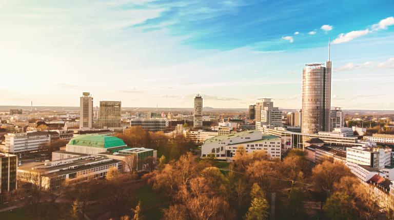 The skyline across Essen.