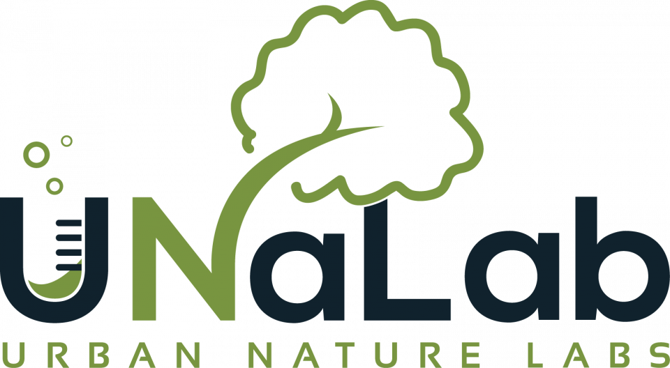 UNaLab URBAN NATURE LABS logo text with tree